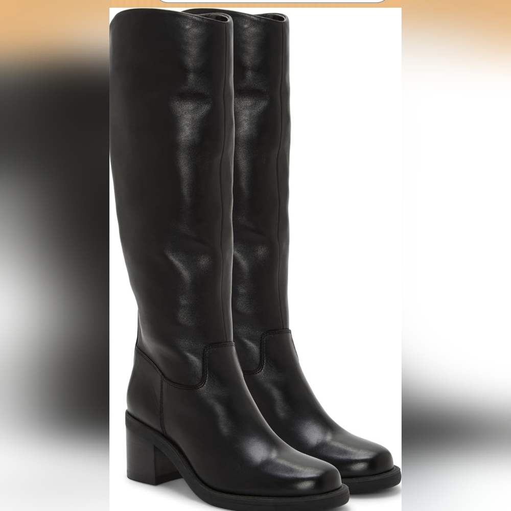 Vince Camuto Extra Wide Calf Amree Black Knee-High Women's Boots - Picture 7 of 7